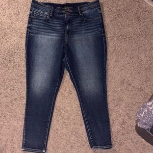 Buckle Dark Blue Women's Skinny Jeans